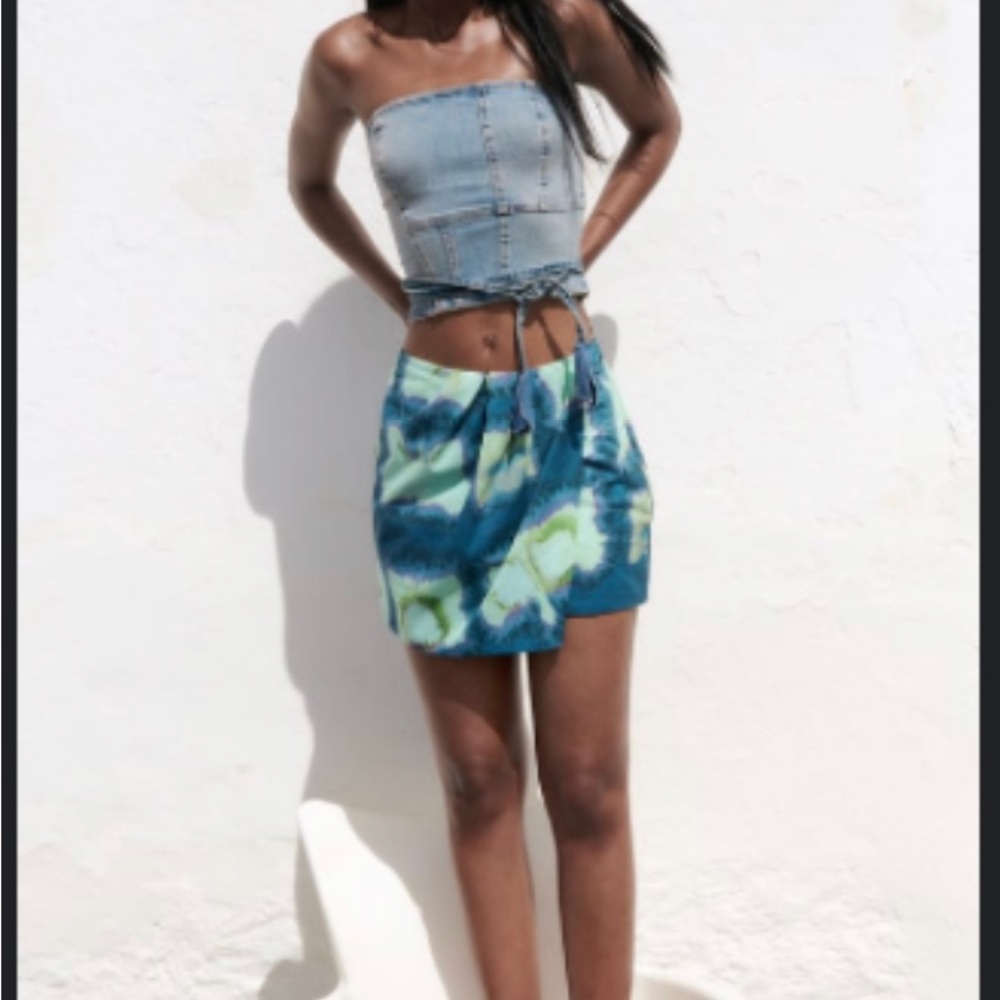 NWOT Zara Collection Printed Pareo Mini Skirt
